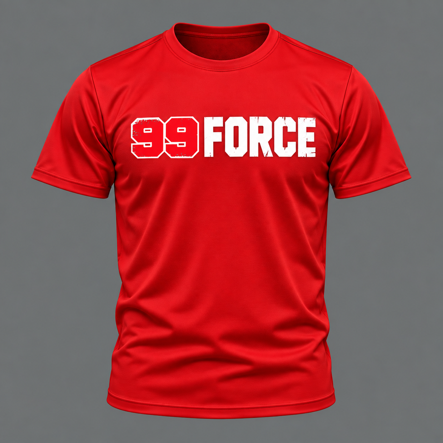 99 Force Men's Training T-Shirt – White and Red