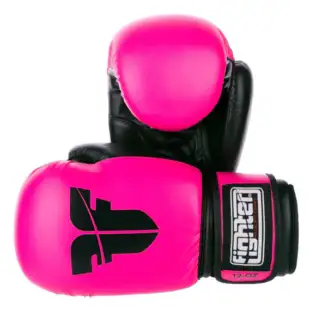 Fighter Synthetic Leather PU basic Boxing Gloves, Neon Pink/Black 1376APUFP