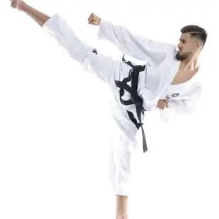 TOP TEN ITF Assistant Instructor Uniform - Premium Gold Dobok White/black, 16772-1 ( 1st - 3rd Dan)