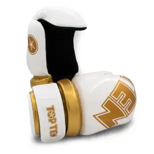 Top Ten Open-Hand Gloves, white/gold
